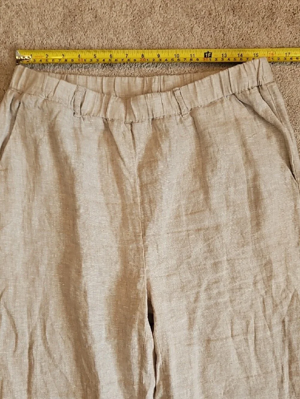 Quince Wide-Leg 100% Linen Pants in Light Tan